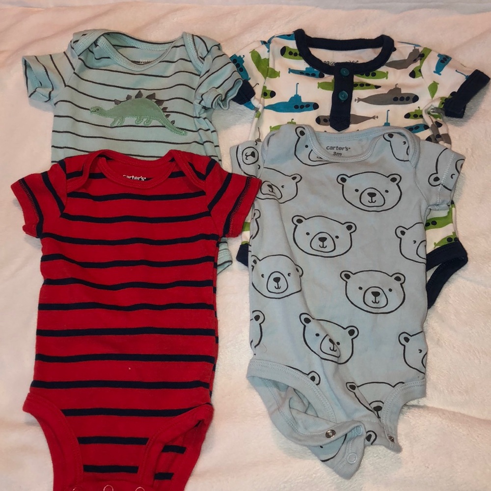 4 short sleeve onesies!